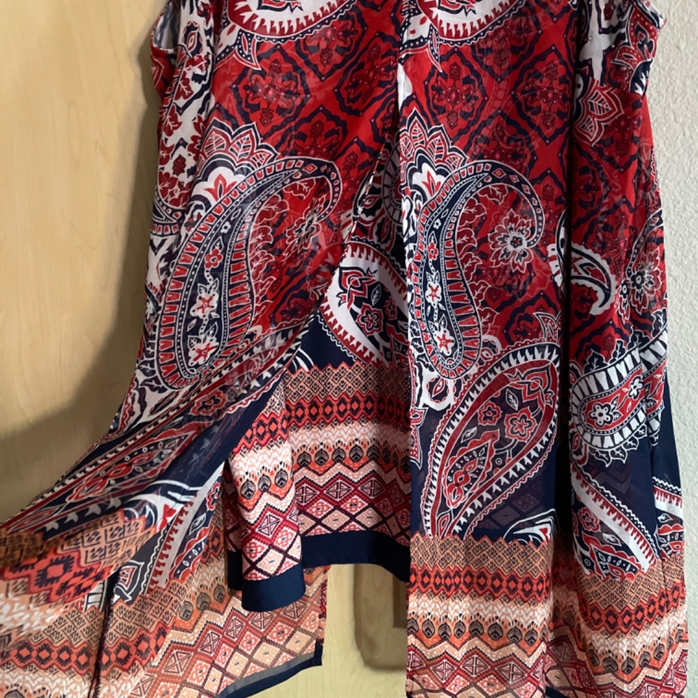 Women XL Gorgeous Bohemian Tank Babydoll Shift Dress Spring Summer Dress - Picture 4 of 8